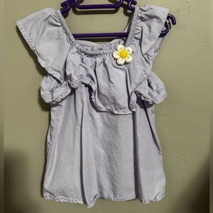 Lilac Ruffle Top with Daisy Accent